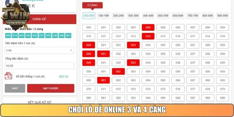 Chơi lô đề online 3 và 4 càng