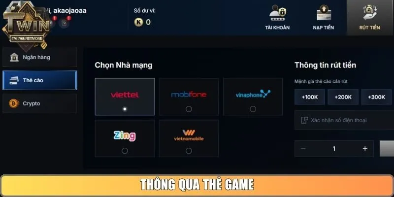 Thông qua thẻ game